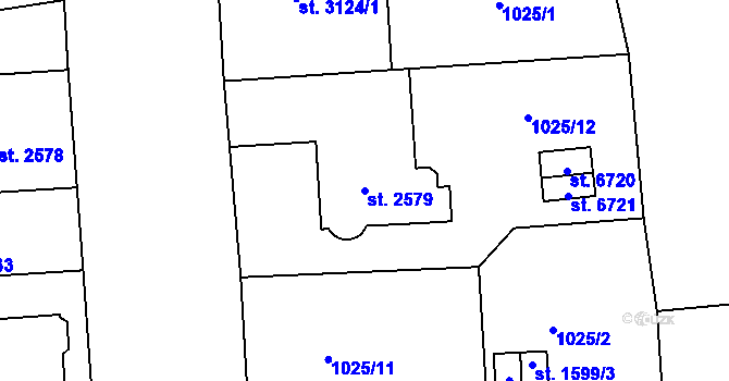 Parcela st. 2579 v KÚ Jablonec nad Nisou, Katastrální mapa