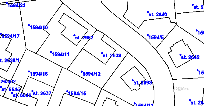 Parcela st. 2639 v KÚ Jablonec nad Nisou, Katastrální mapa