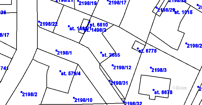 Parcela st. 2655 v KÚ Jablonec nad Nisou, Katastrální mapa