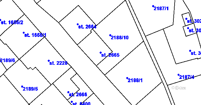 Parcela st. 2665 v KÚ Jablonec nad Nisou, Katastrální mapa