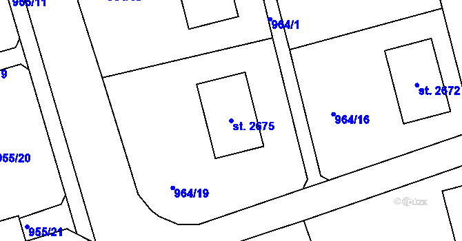 Parcela st. 2675 v KÚ Jablonec nad Nisou, Katastrální mapa