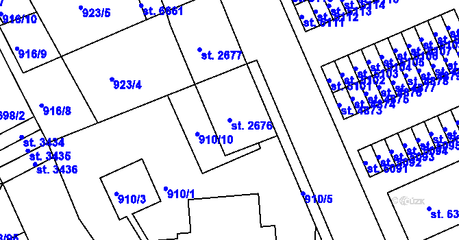 Parcela st. 2676 v KÚ Jablonec nad Nisou, Katastrální mapa