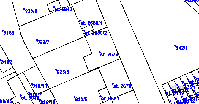 Parcela st. 2679 v KÚ Jablonec nad Nisou, Katastrální mapa