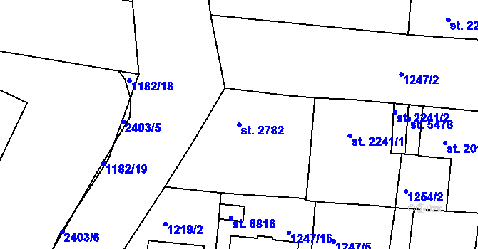 Parcela st. 2782 v KÚ Jablonec nad Nisou, Katastrální mapa