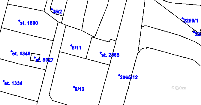 Parcela st. 2865 v KÚ Jablonec nad Nisou, Katastrální mapa