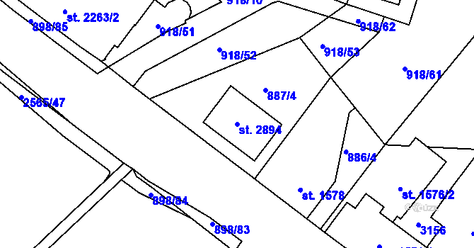 Parcela st. 2894 v KÚ Jablonec nad Nisou, Katastrální mapa