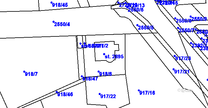 Parcela st. 2895 v KÚ Jablonec nad Nisou, Katastrální mapa