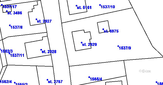 Parcela st. 2929 v KÚ Jablonec nad Nisou, Katastrální mapa