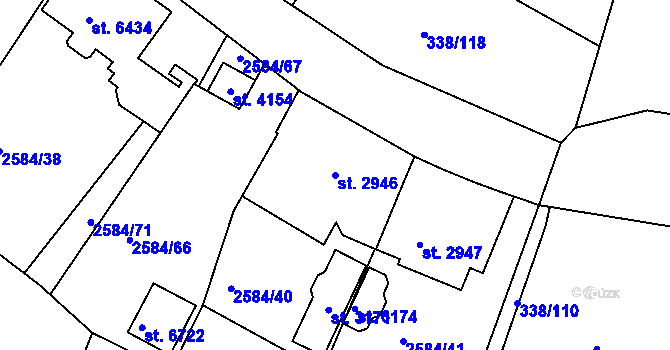Parcela st. 2946 v KÚ Jablonec nad Nisou, Katastrální mapa