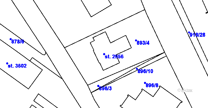 Parcela st. 2956 v KÚ Jablonec nad Nisou, Katastrální mapa