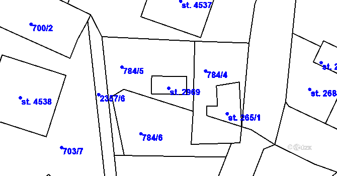Parcela st. 2969 v KÚ Jablonec nad Nisou, Katastrální mapa