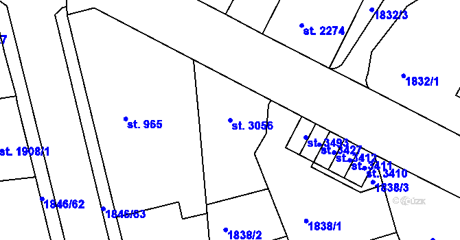 Parcela st. 3056 v KÚ Jablonec nad Nisou, Katastrální mapa