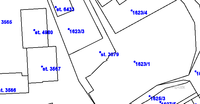 Parcela st. 3079 v KÚ Jablonec nad Nisou, Katastrální mapa