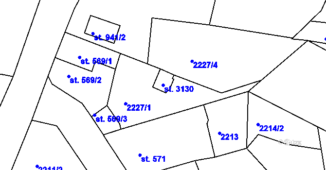 Parcela st. 3130 v KÚ Jablonec nad Nisou, Katastrální mapa