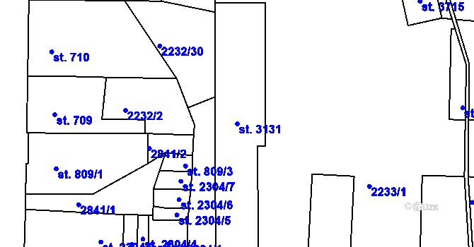 Parcela st. 3131 v KÚ Jablonec nad Nisou, Katastrální mapa
