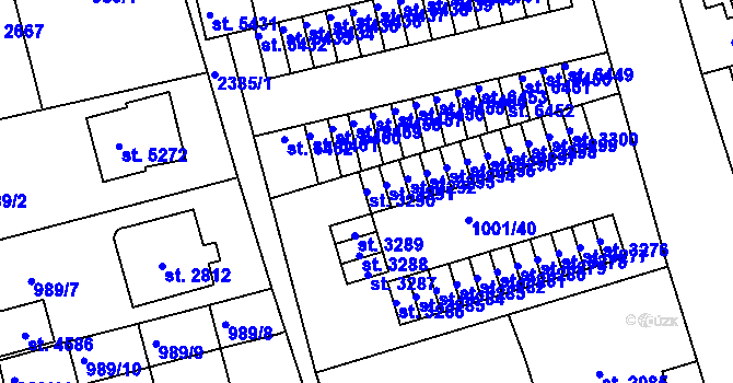 Parcela st. 3290 v KÚ Jablonec nad Nisou, Katastrální mapa