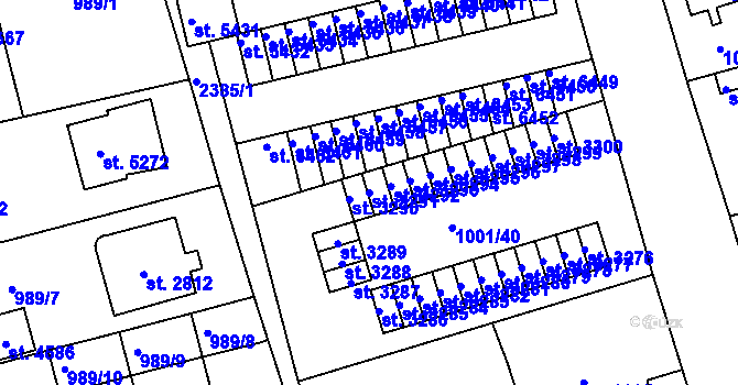 Parcela st. 3291 v KÚ Jablonec nad Nisou, Katastrální mapa