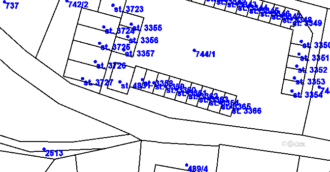 Parcela st. 3360 v KÚ Jablonec nad Nisou, Katastrální mapa