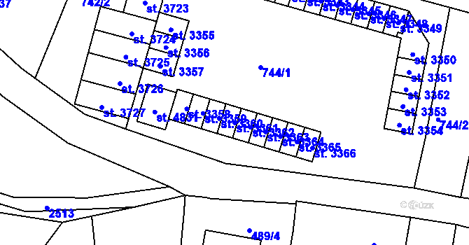 Parcela st. 3361 v KÚ Jablonec nad Nisou, Katastrální mapa