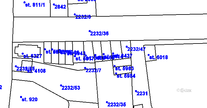 Parcela st. 3414 v KÚ Jablonec nad Nisou, Katastrální mapa