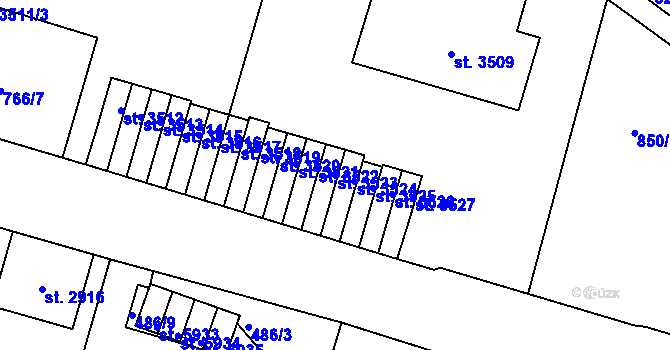 Parcela st. 3523 v KÚ Jablonec nad Nisou, Katastrální mapa