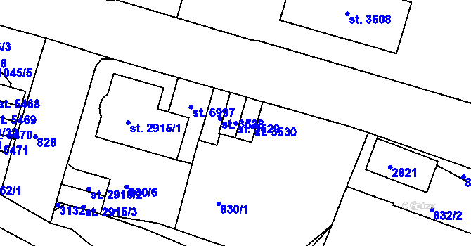 Parcela st. 3529 v KÚ Jablonec nad Nisou, Katastrální mapa