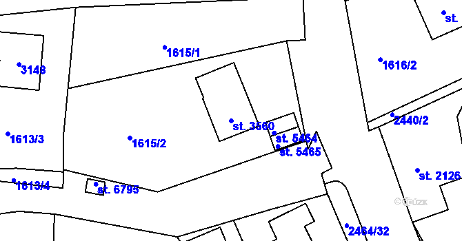 Parcela st. 3560 v KÚ Jablonec nad Nisou, Katastrální mapa
