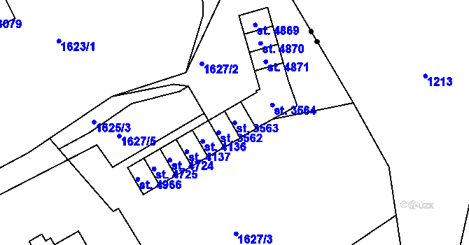 Parcela st. 3563 v KÚ Jablonec nad Nisou, Katastrální mapa