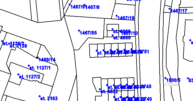 Parcela st. 3746 v KÚ Jablonec nad Nisou, Katastrální mapa