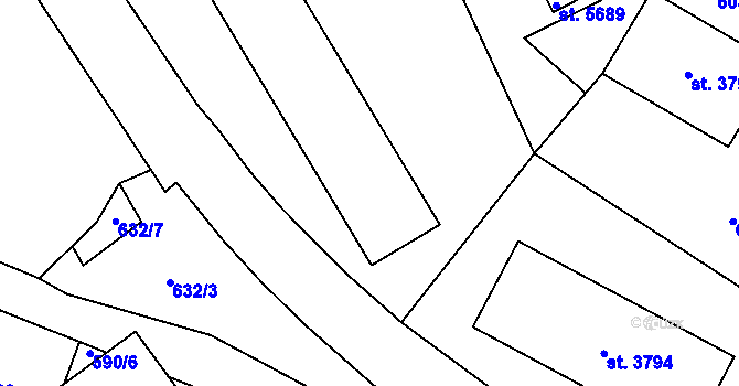 Parcela st. 3793 v KÚ Jablonec nad Nisou, Katastrální mapa