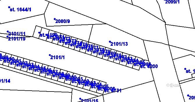 Parcela st. 3980 v KÚ Jablonec nad Nisou, Katastrální mapa