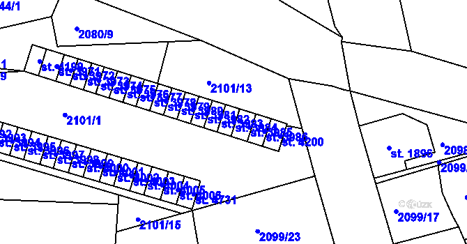 Parcela st. 3984 v KÚ Jablonec nad Nisou, Katastrální mapa