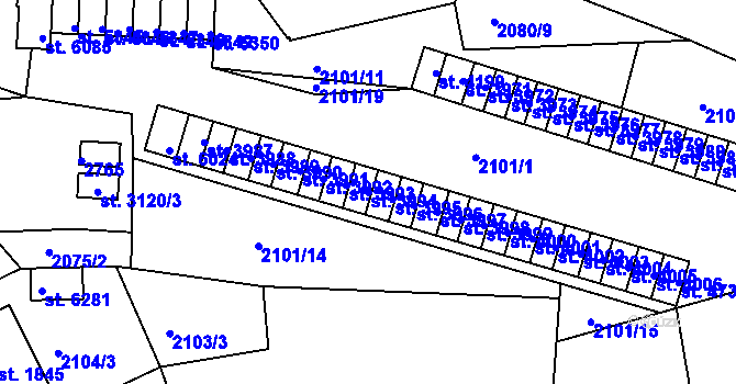 Parcela st. 3994 v KÚ Jablonec nad Nisou, Katastrální mapa