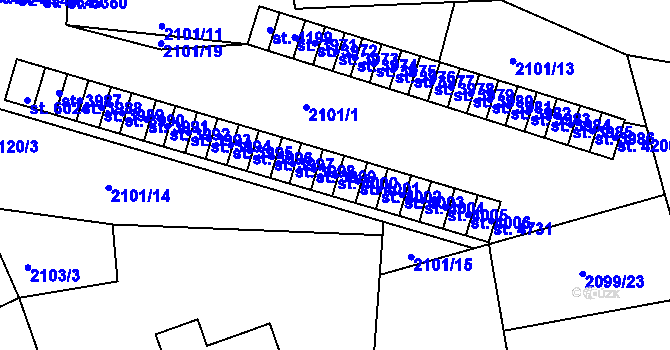 Parcela st. 4000 v KÚ Jablonec nad Nisou, Katastrální mapa