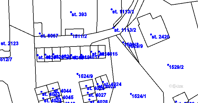 Parcela st. 4015 v KÚ Jablonec nad Nisou, Katastrální mapa