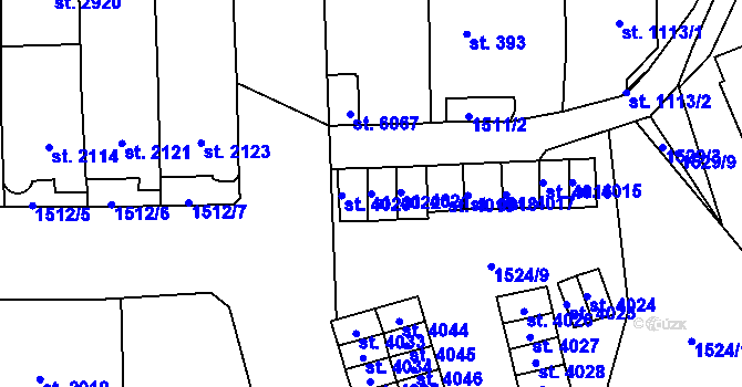 Parcela st. 4022 v KÚ Jablonec nad Nisou, Katastrální mapa