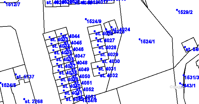 Parcela st. 4029 v KÚ Jablonec nad Nisou, Katastrální mapa