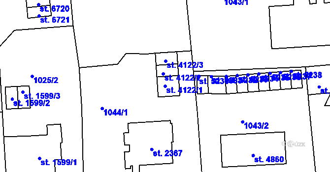 Parcela st. 4122/1 v KÚ Jablonec nad Nisou, Katastrální mapa