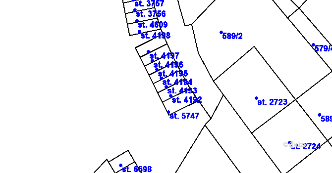 Parcela st. 4193 v KÚ Jablonec nad Nisou, Katastrální mapa