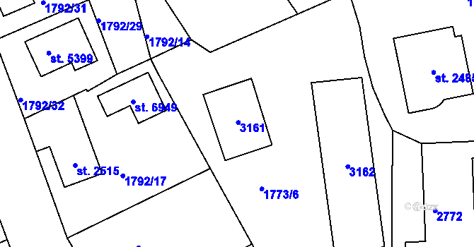 Parcela st. 4202 v KÚ Jablonec nad Nisou, Katastrální mapa