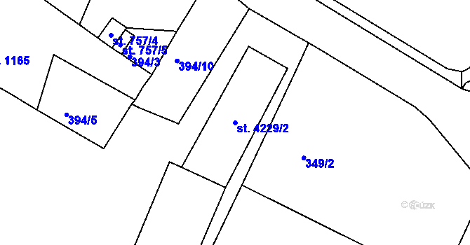 Parcela st. 4229/2 v KÚ Jablonec nad Nisou, Katastrální mapa
