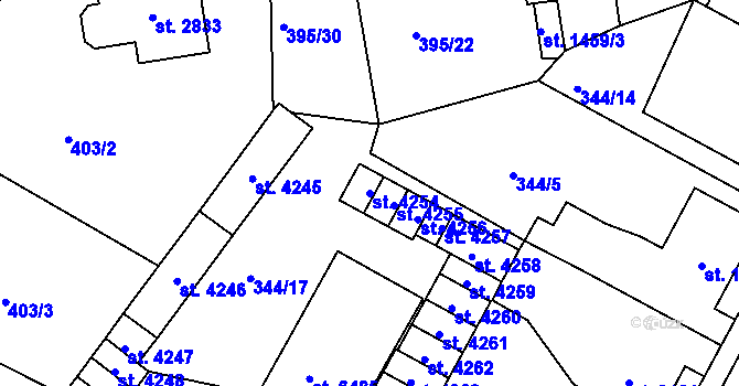 Parcela st. 4254 v KÚ Jablonec nad Nisou, Katastrální mapa