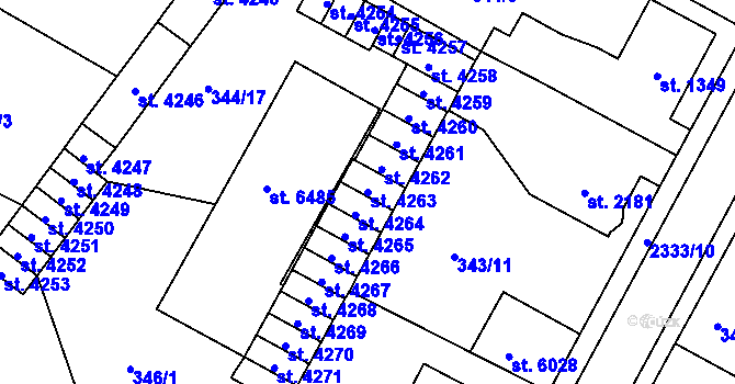 Parcela st. 4263 v KÚ Jablonec nad Nisou, Katastrální mapa