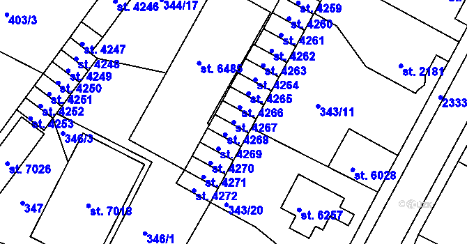 Parcela st. 4267 v KÚ Jablonec nad Nisou, Katastrální mapa