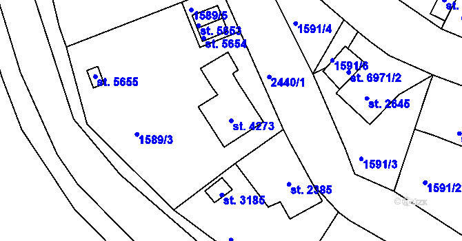 Parcela st. 4273 v KÚ Jablonec nad Nisou, Katastrální mapa