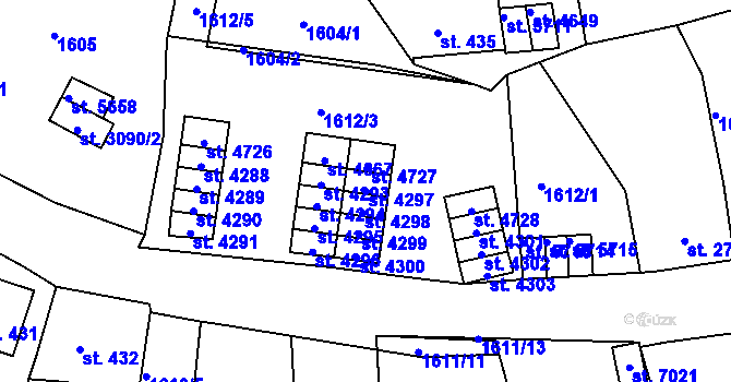 Parcela st. 4297 v KÚ Jablonec nad Nisou, Katastrální mapa