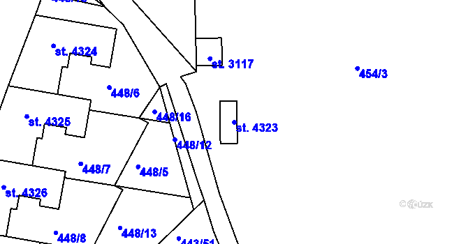 Parcela st. 4323 v KÚ Jablonec nad Nisou, Katastrální mapa