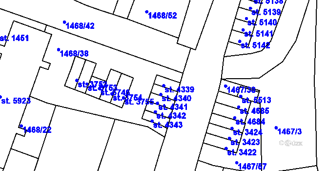Parcela st. 4339 v KÚ Jablonec nad Nisou, Katastrální mapa