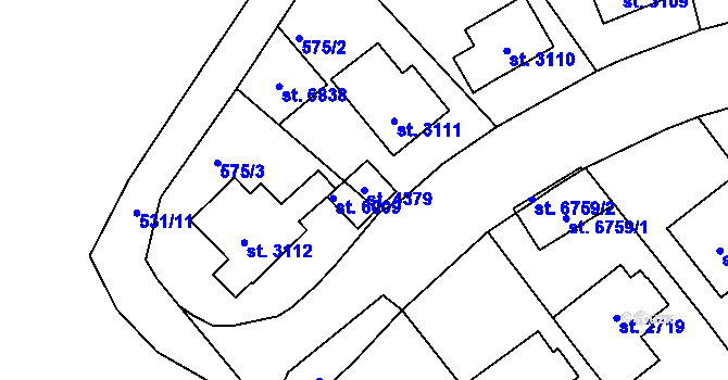 Parcela st. 4379 v KÚ Jablonec nad Nisou, Katastrální mapa