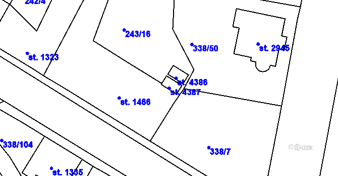 Parcela st. 4387 v KÚ Jablonec nad Nisou, Katastrální mapa